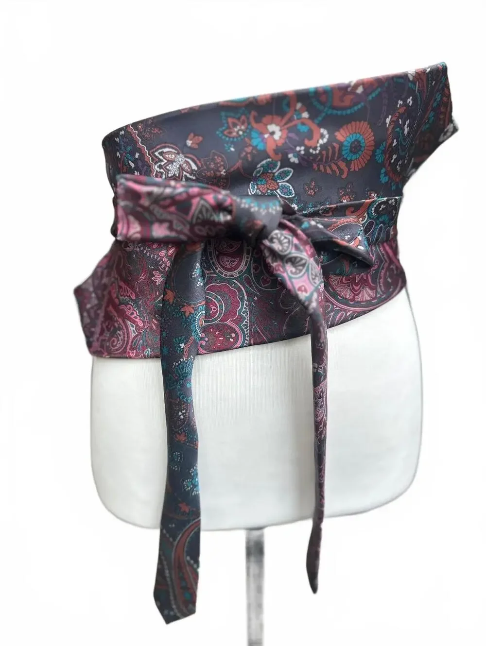 Upcycled Silk Necktie Obi Belt | Handmade Corset Style Belt | One-of-a-Kind | OS